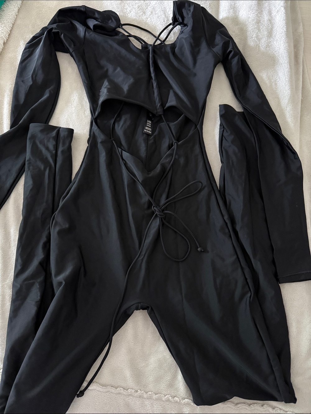 SKIMS Black Lace Up Catsuit XS